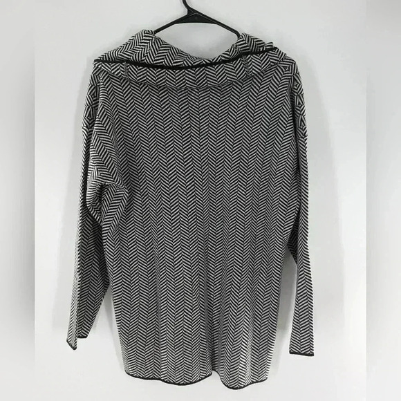 Calvin Klein Womens Sweater Houndstooth Large Pullover Cowl Neck Knit Texture - Picture 5 of 12